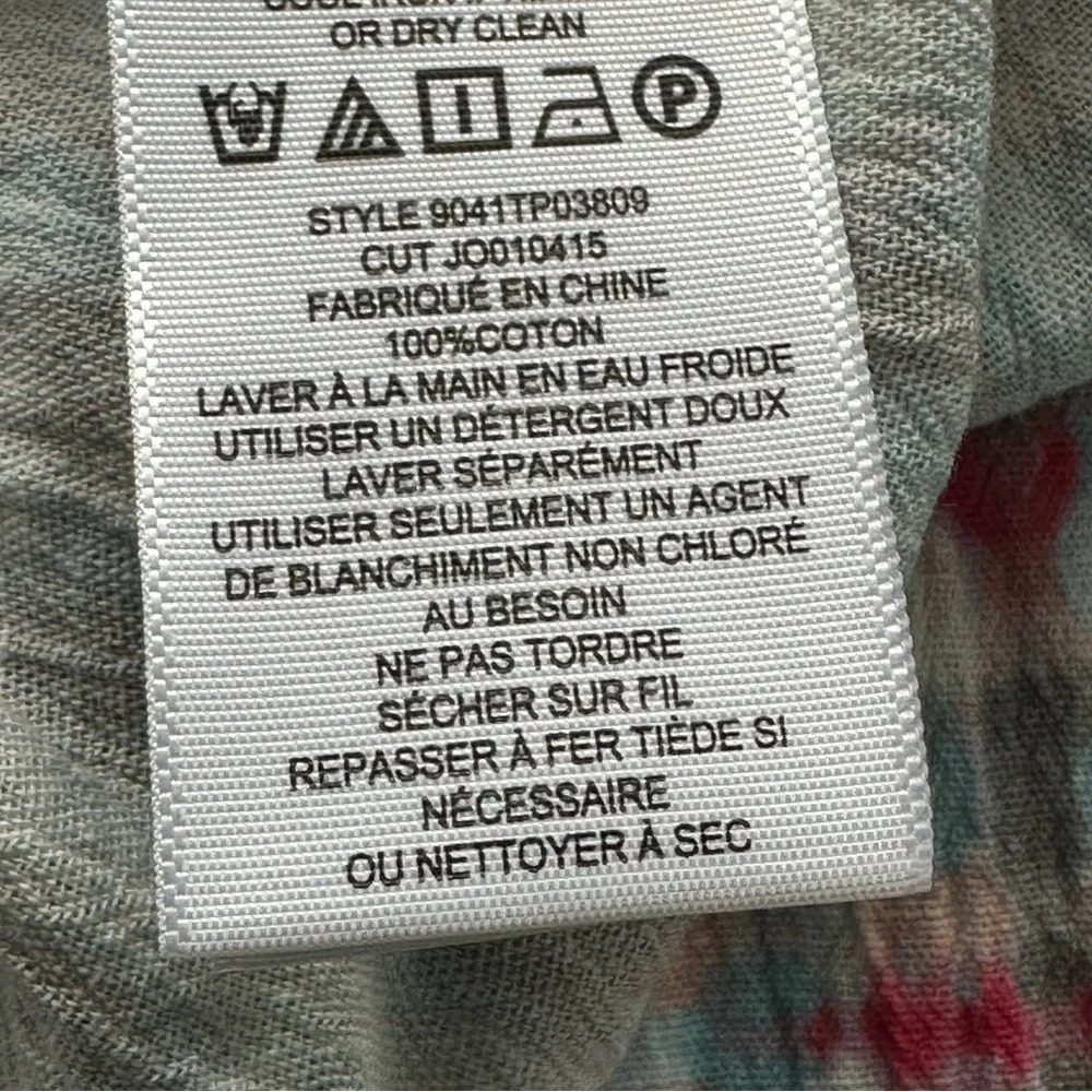 Joie Jindrah Gathered Printed Cotton Blouse. Sz: XL - Picture 9 of 11